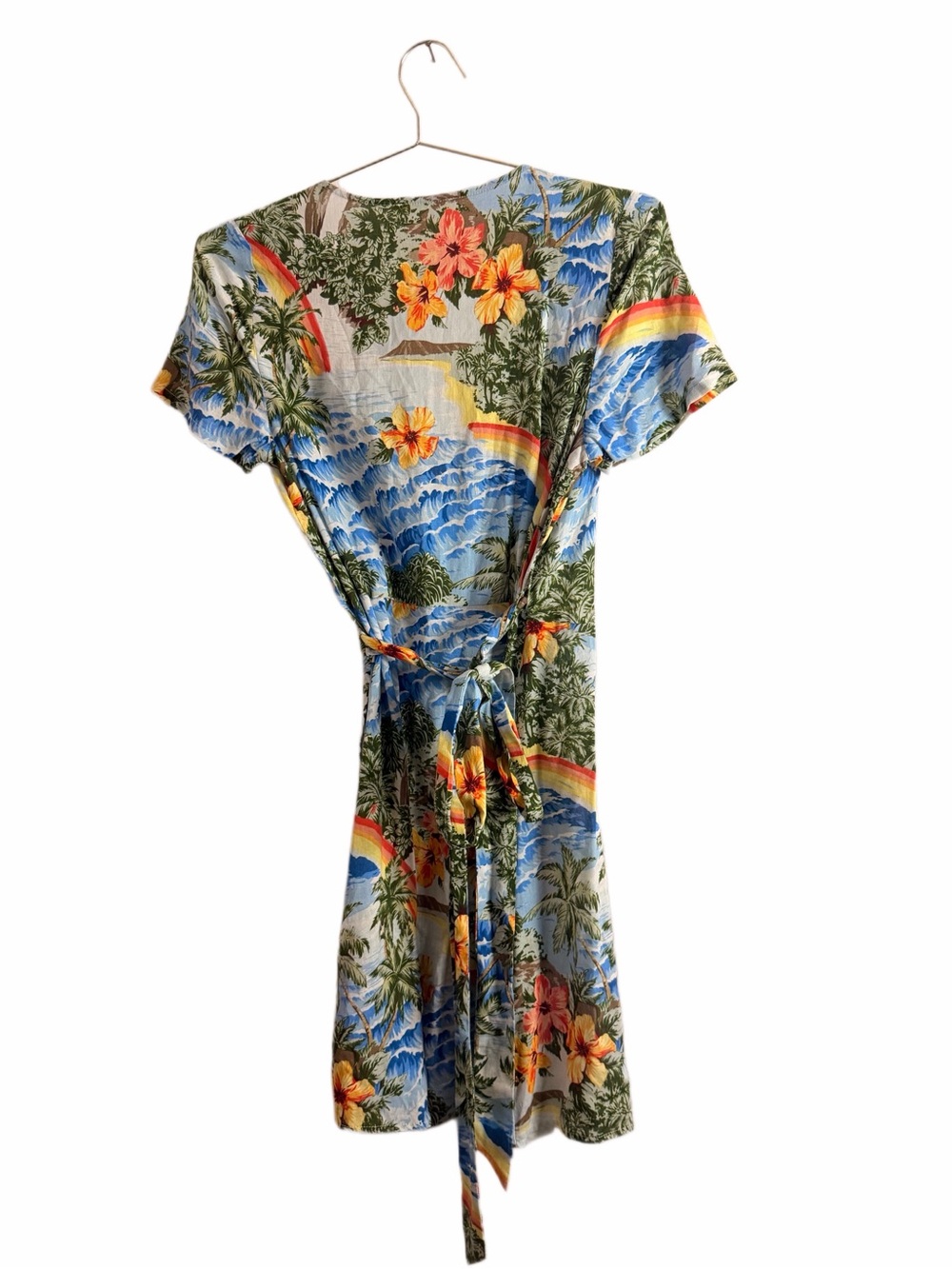 Marine Layer Frances Hawaiian Print Wrap Dress Size S - Picture 5 of 5
